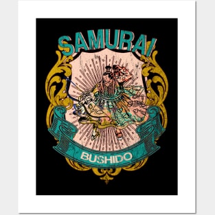 Bushido Samurai Japanese Warrior Vintage Streetwear Urban Retro 598 Posters and Art